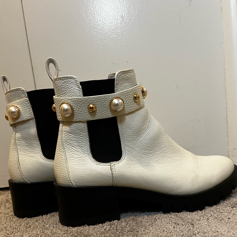 Karl Lagerfeld Paris Pola Faux Pearl Studded Chelsea Boots